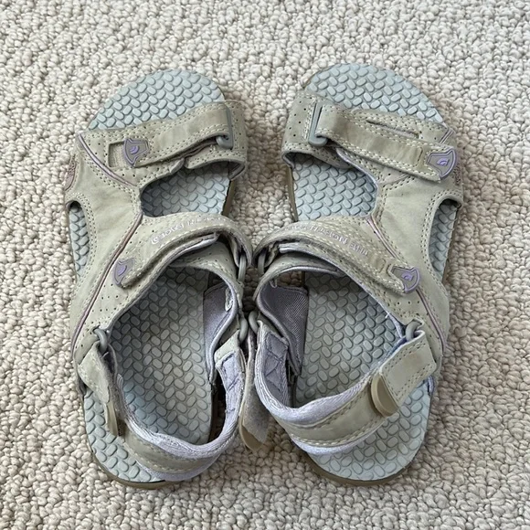 THE NORTH FACE Shoes Girl's Velcro Gray and Purple Sandals Size 3 - Picture 6 of 9
